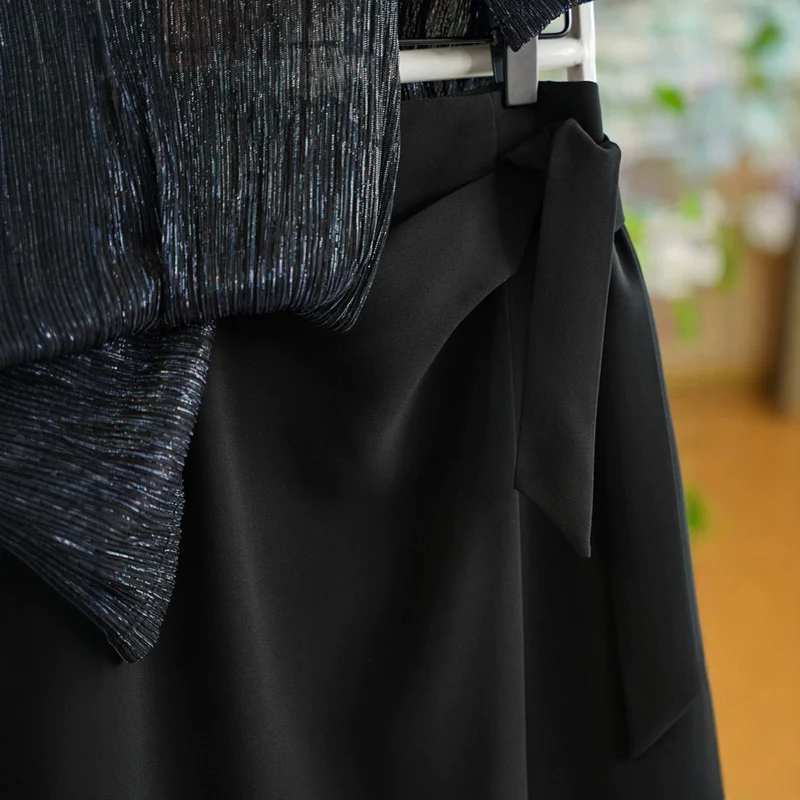 Damen Eleganter Wickelrock mit Taillenbindung Nord Taschen