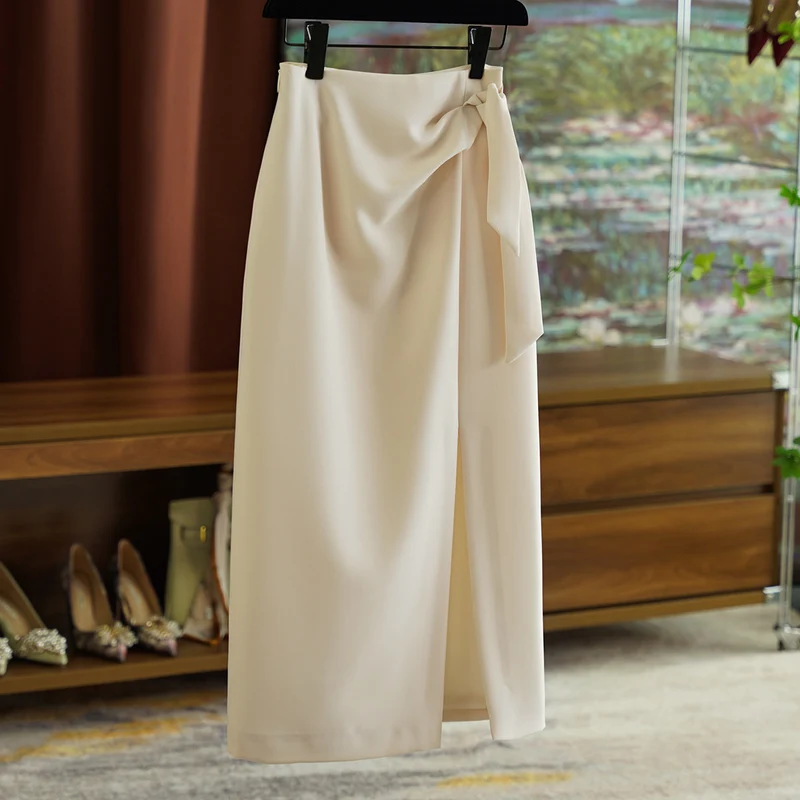 Damen Eleganter Wickelrock mit Taillenbindung Nord Taschen
