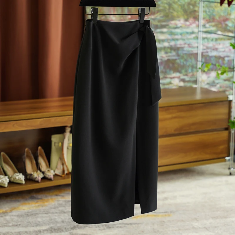 Damen Eleganter Wickelrock mit Taillenbindung Nord Taschen