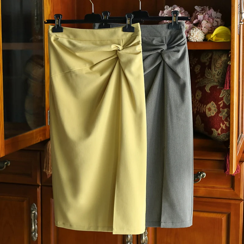 Damen Eleganter Wickelrock mit Knotendetail Nord Taschen