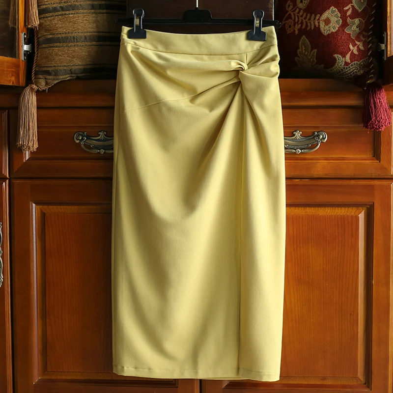 Damen Eleganter Wickelrock mit Knotendetail Nord Taschen