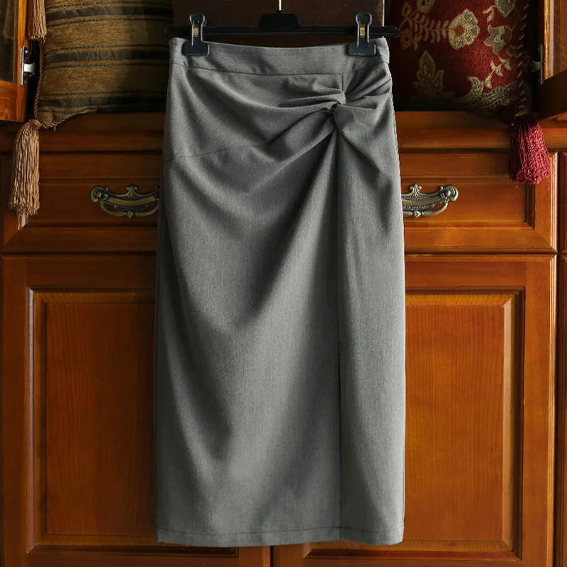 Damen Eleganter Wickelrock mit Knotendetail Nord Taschen