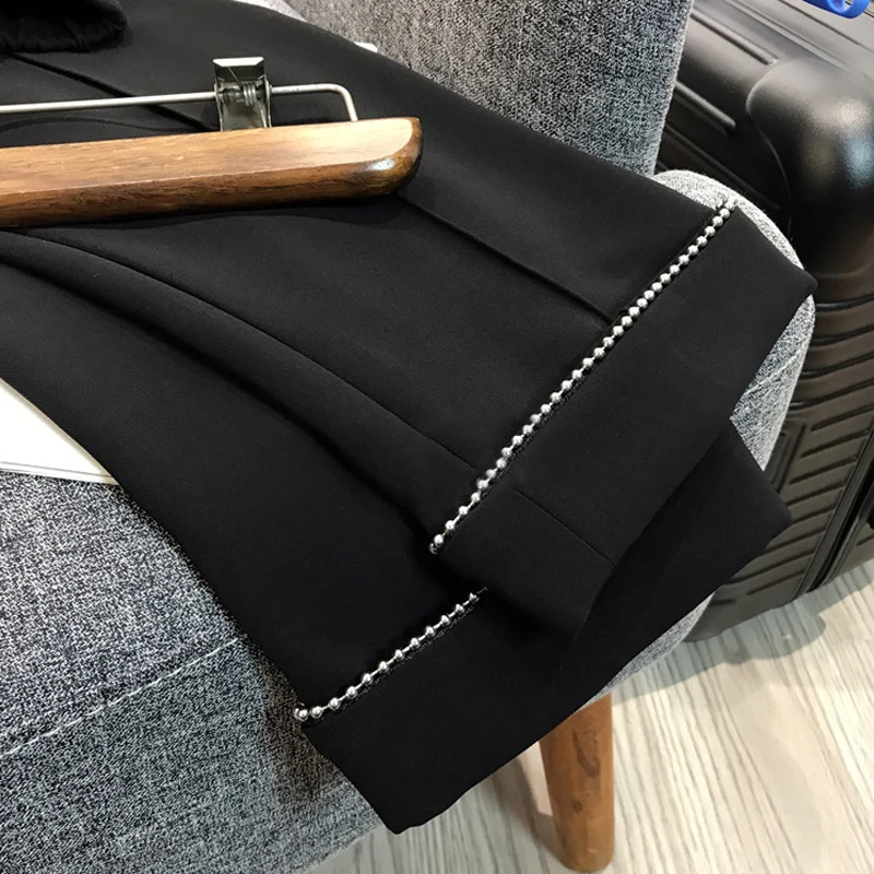 Damen Elegante Chino-Hose mit dekorativen Perlendetails Nord Taschen