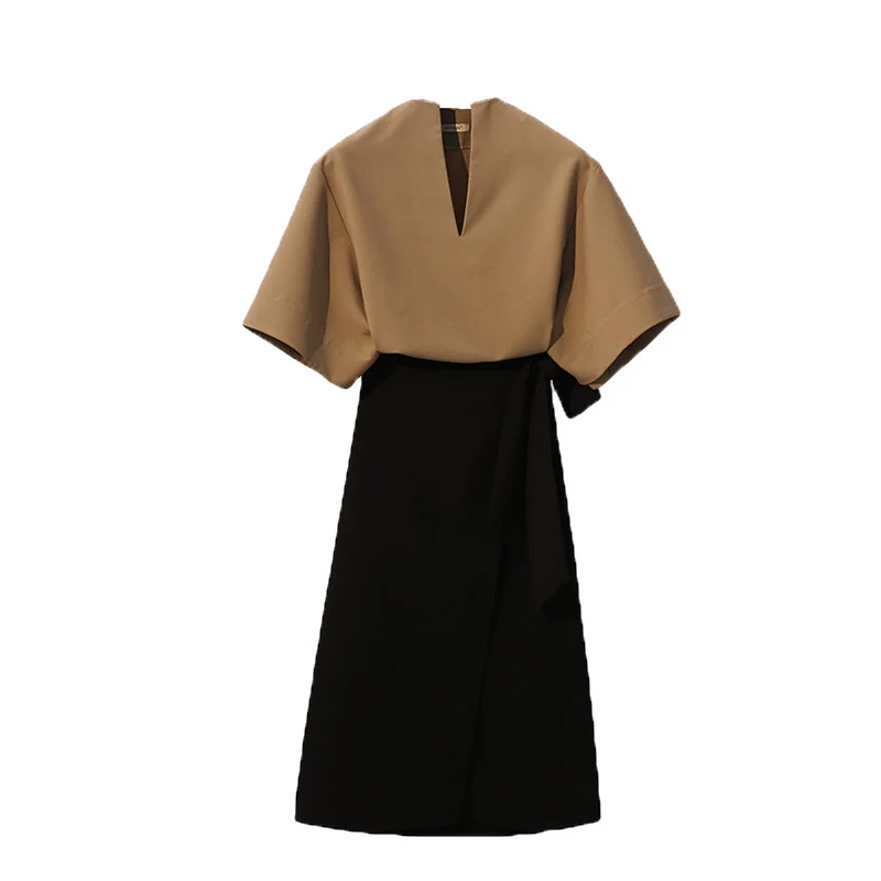 Damen Elegante Bluse mit V-Ausschnitt und weitem Schnitt Nord Taschen