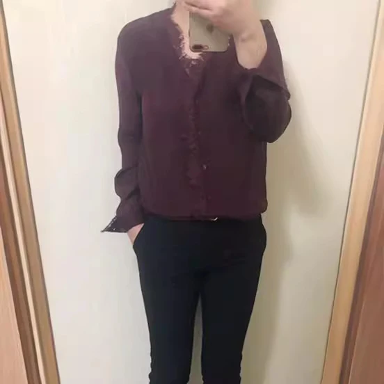 Damen Elegante Bluse mit Spitzenverzierung Nord Taschen