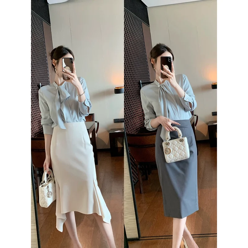Damen Elegante Bluse mit Schleifendetail Nord Taschen