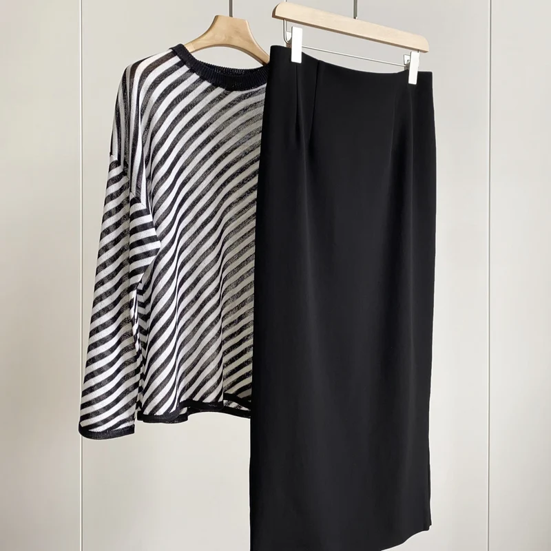 Damen Eleganter Maxirock aus hochwertigem fließendem Material Nord Taschen