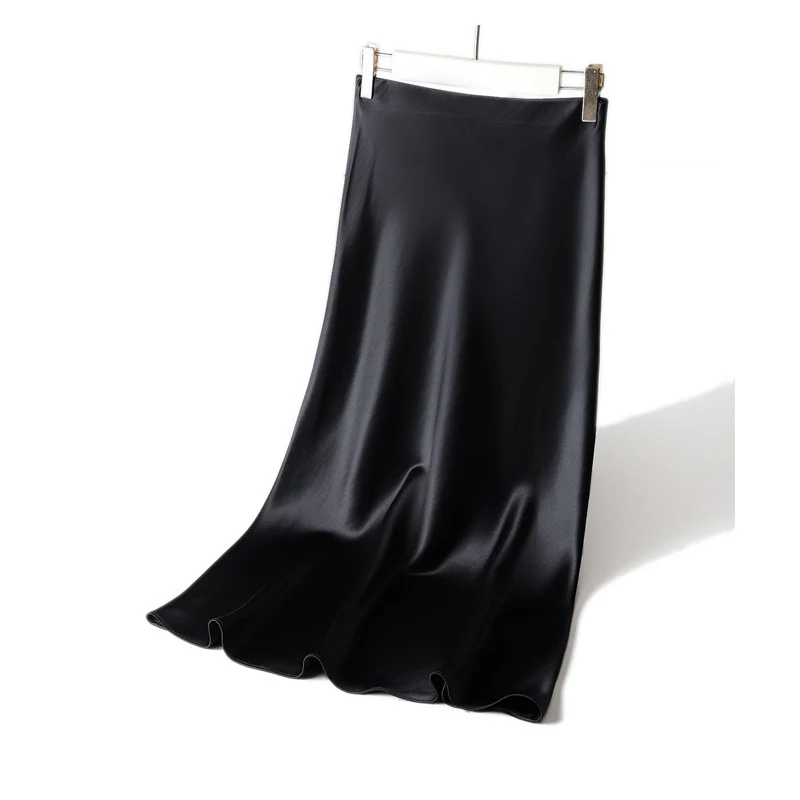 Damen Eleganter Maxirock aus fließendem Satin Nord Taschen