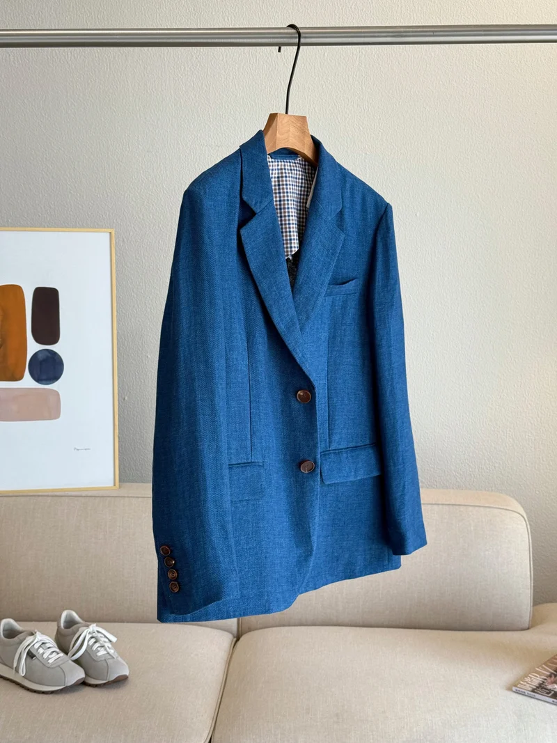 Damen Eleganter Blazer aus hochwertigem Leinen Nord Taschen