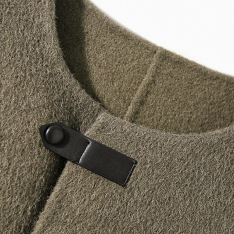 Damen Elegante Wolljacke mit Knöpfen Nord Taschen