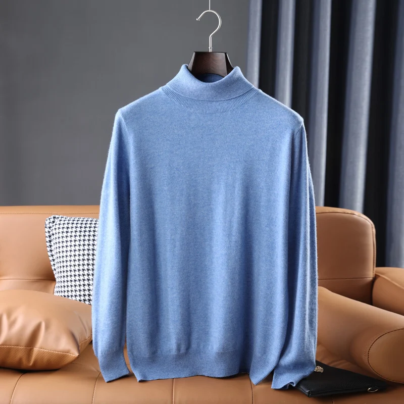 Herren Feiner Rollkragenpullover in schlanker Minimal‑Silhouette aus Woll‑Kaschmir‑Mix Nord Taschen
