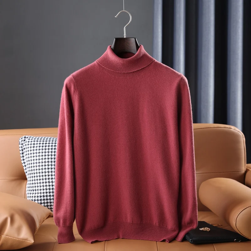 Herren Feiner Rollkragenpullover in schlanker Minimal‑Silhouette aus Woll‑Kaschmir‑Mix Nord Taschen