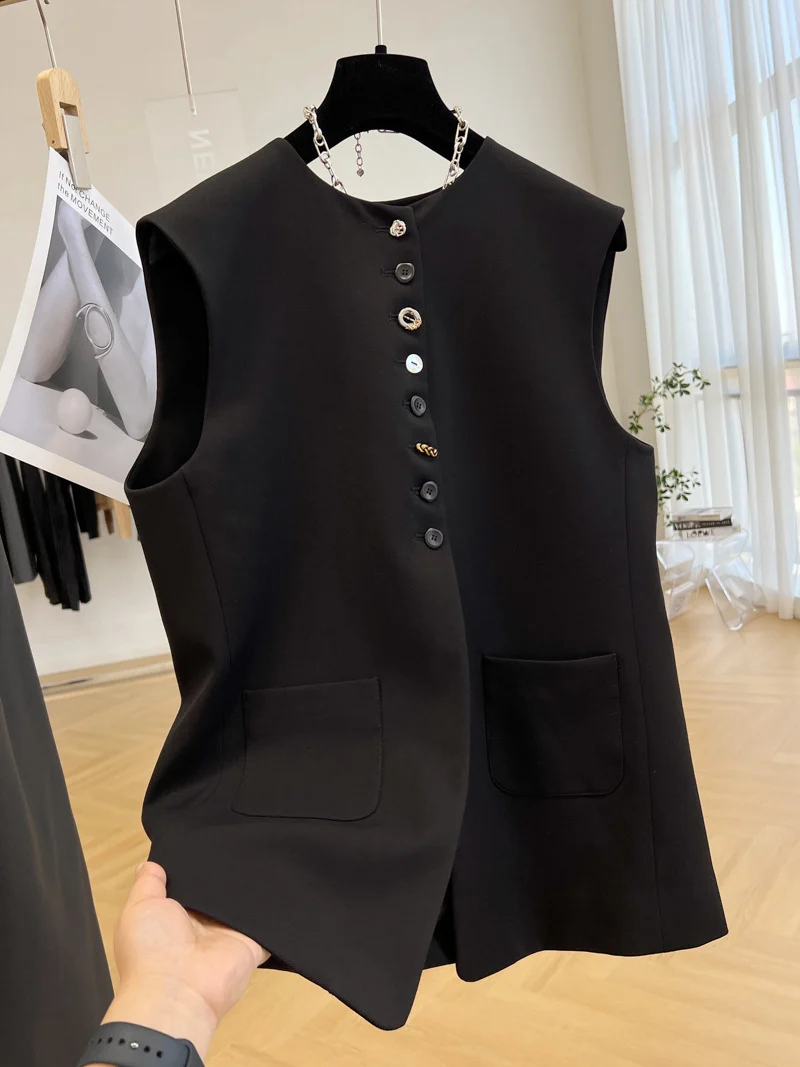 Damen ärmellose Blazer-Weste Nord Taschen