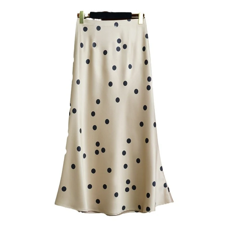 Damen Eleganter, schwingender Midirock mit Polka-Dots Nord Taschen