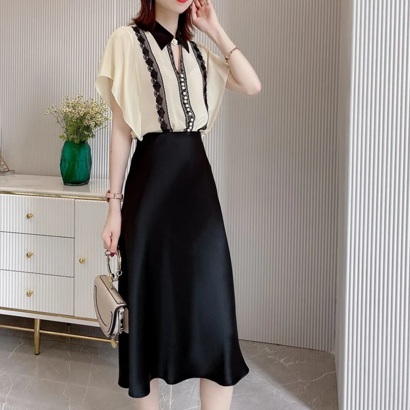 Damen Eleganter, schwingender Midi-Rock Nord Taschen