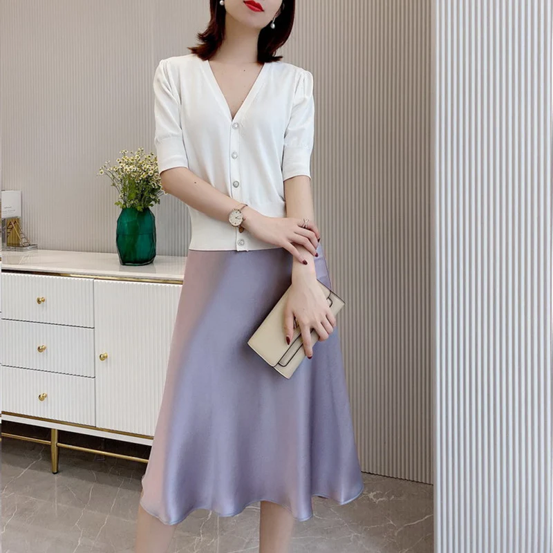 Damen Eleganter, schwingender Midi-Rock Nord Taschen