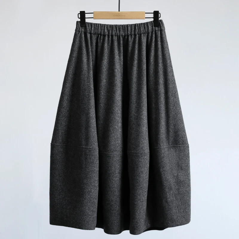 Damen Eleganter, schwingender Midi-Rock aus Wollmischung Nord Taschen