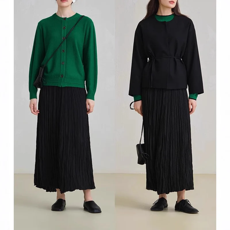 Damen Eleganter, schwingender Maxirock Nord Taschen
