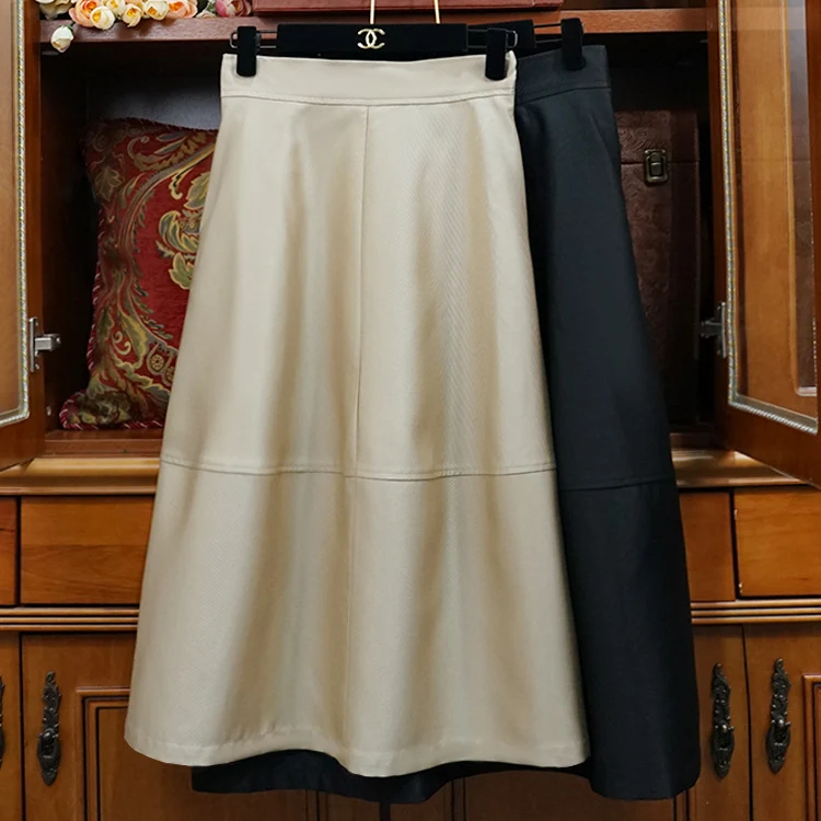 Damen Eleganter, schwingender Lederrock Nord Taschen