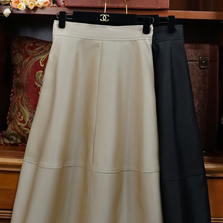 Damen Eleganter, schwingender Lederrock Nord Taschen