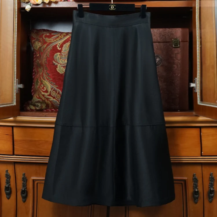 Damen Eleganter, schwingender Lederrock Nord Taschen