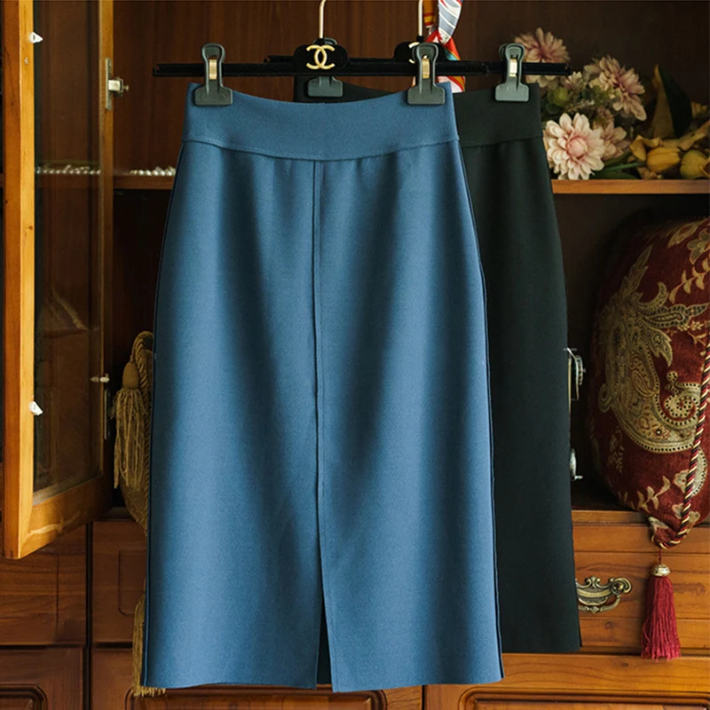 Damen Eleganter, schmal geschnittener Midirock Nord Taschen