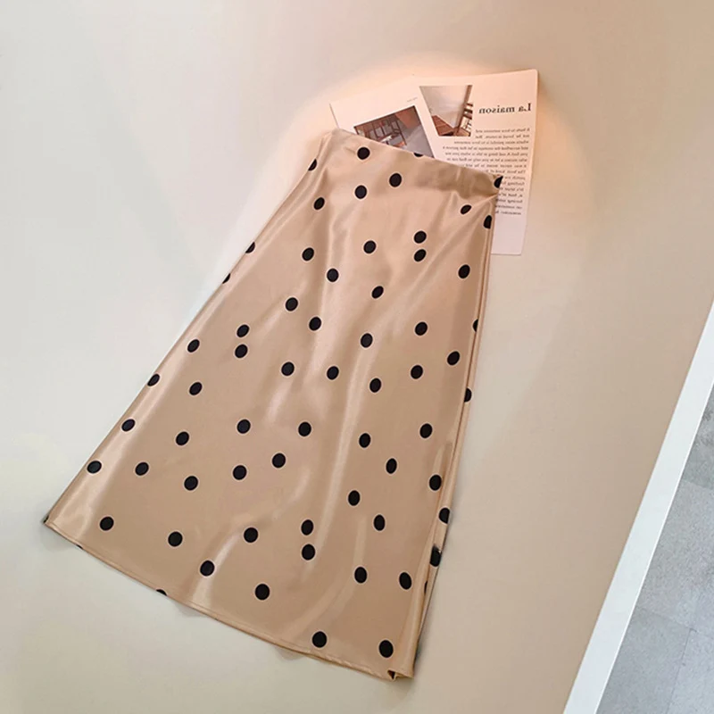 Damen Eleganter Satinrock mit Polka-Dots Nord Taschen