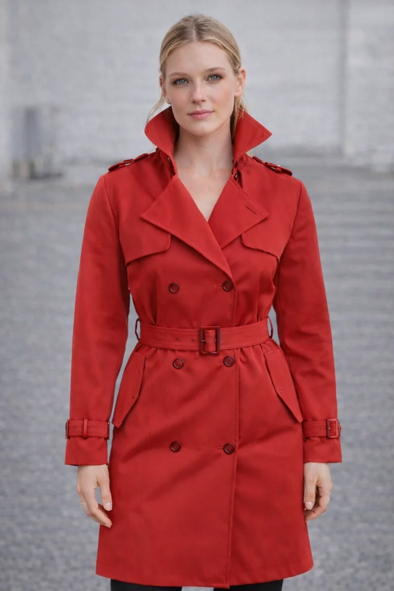 Trenchcoat mit Gürtel und Doppelknopf
