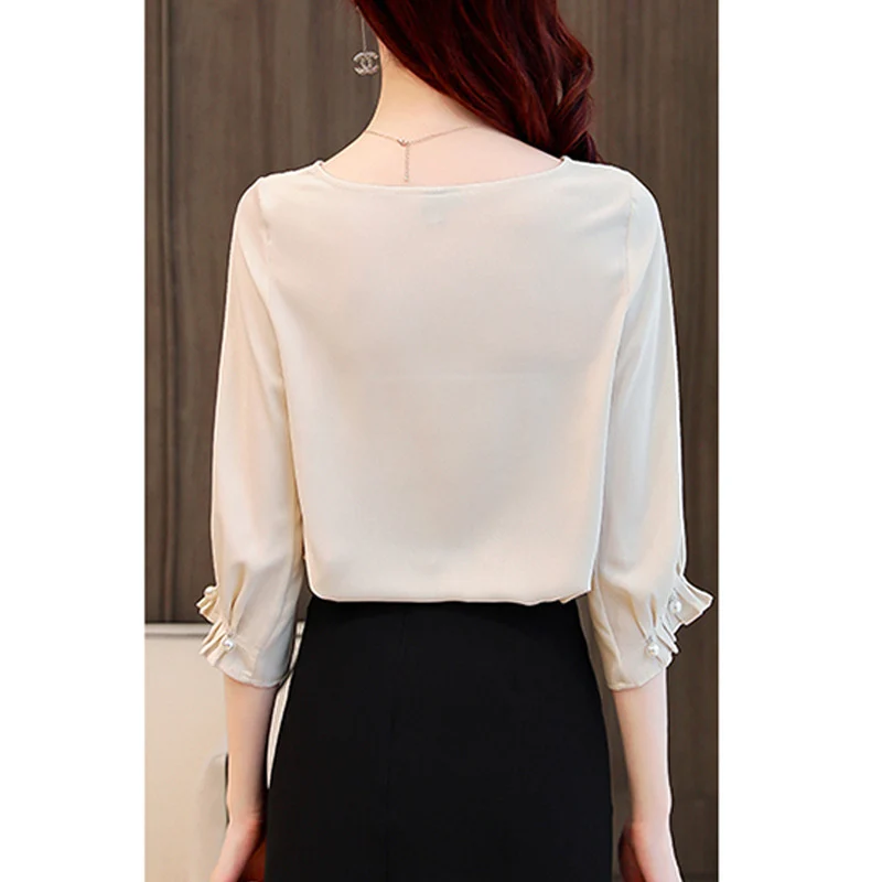 Damen Elegante Bluse mit Puffärmeln Nord Taschen
