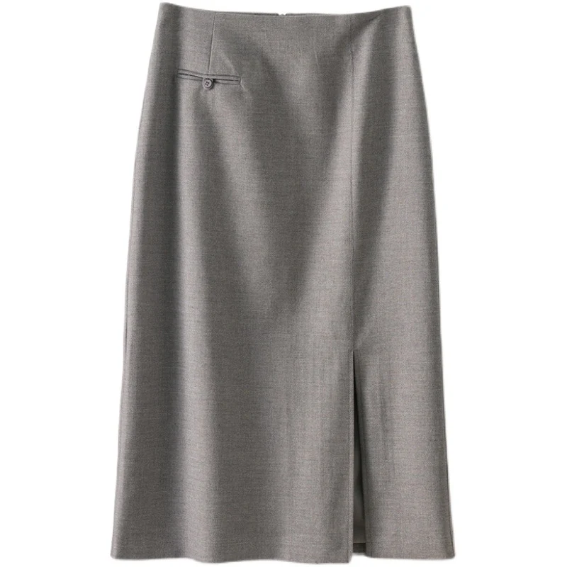 Damen Eleganter, hochausschnittiger Faltenrock Nord Taschen