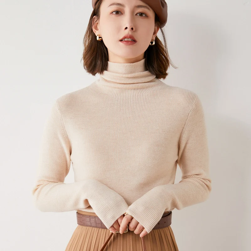 Damen Slim-Fit Rollkragenpullover aus weichem Angora-Mix Nord Taschen