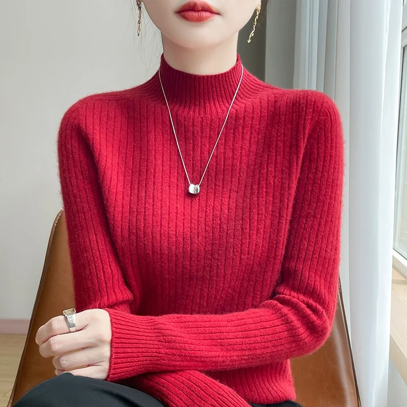 Damen Schmaler Rippenstrick-Mockneck mit extraweicher Kaschmir-Optik Nord Taschen