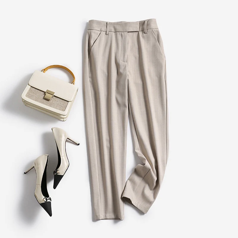Damen Elegante und bequeme Hochtaillierte Anzughose Nord Taschen