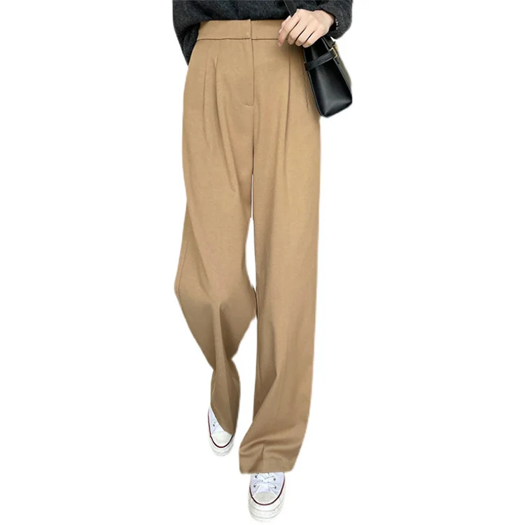 Damen Elegante und bequeme hoch taillierte Stoffhose Nord Taschen