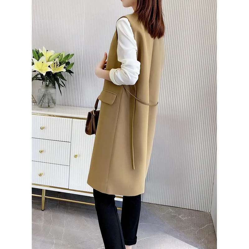 Damen Elegante Weste mit Gürtel Nord Taschen
