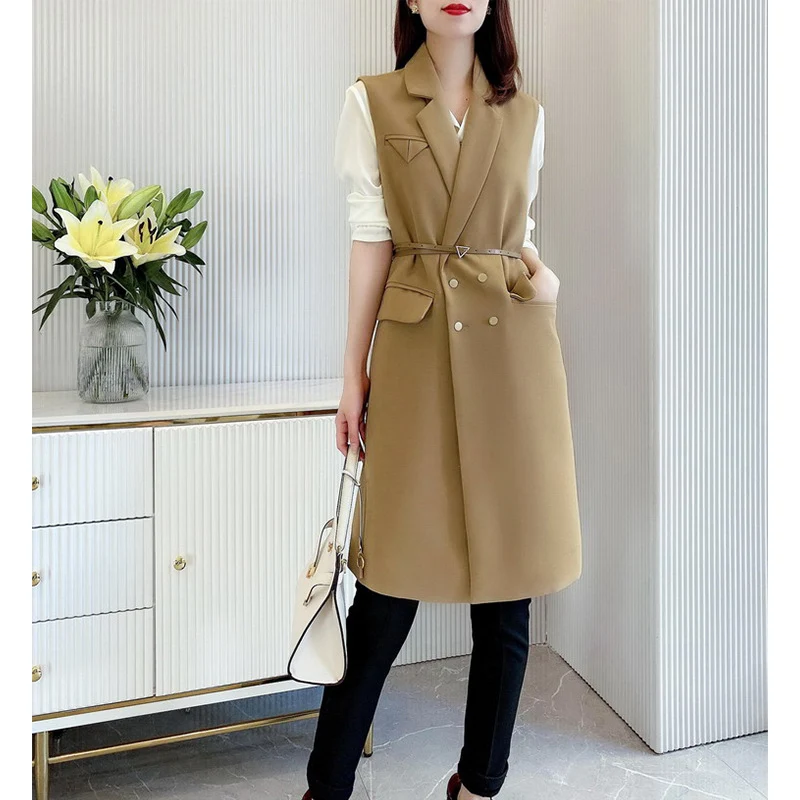Damen Elegante Weste mit Gürtel Nord Taschen