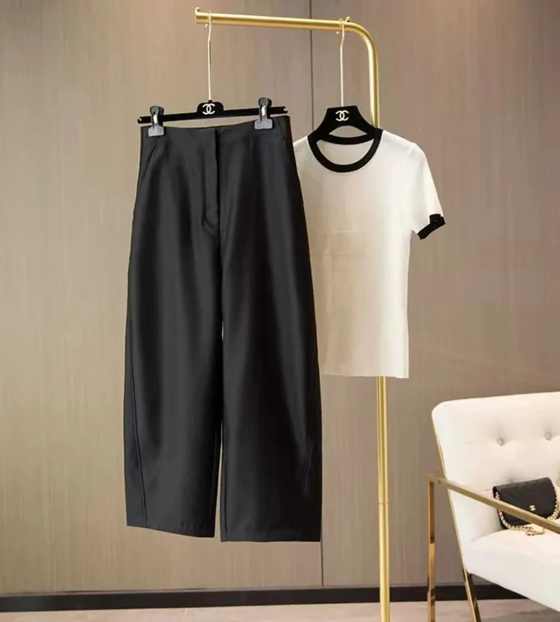 Damen Elegante weite Stoffhose Nord Taschen