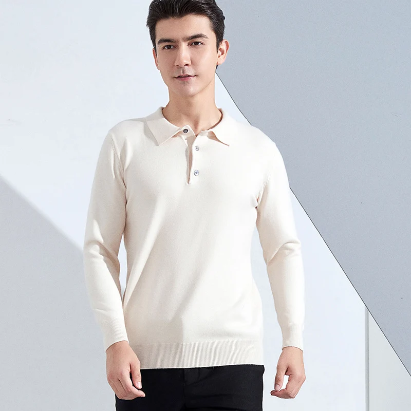 Herren Feiner Langarm-Poloshirt aus Feinstrick mit 3‑Knopf‑Leiste und schmaler Passform Nord Taschen