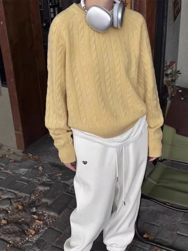 Damen Zopfstrick-Pullover aus Baumwoll-Mix mit legerer Oversize-Silhouette Nord Taschen