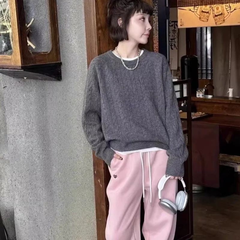 Damen Zopfstrick-Pullover aus Baumwoll-Mix mit legerer Oversize-Silhouette Nord Taschen