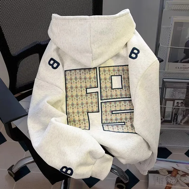 Unisex Urbaner Kapuzenpullover mit großem Druck Nord Taschen