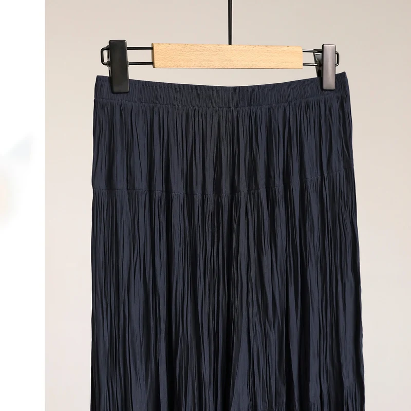 Damen Eleganter Faltenrock mit hohem Bund und fließendem Stoff Nord Taschen