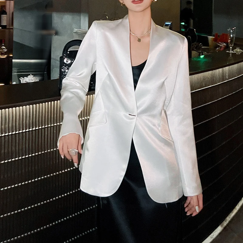 Damen Eleganter Satinblazer Nord Taschen