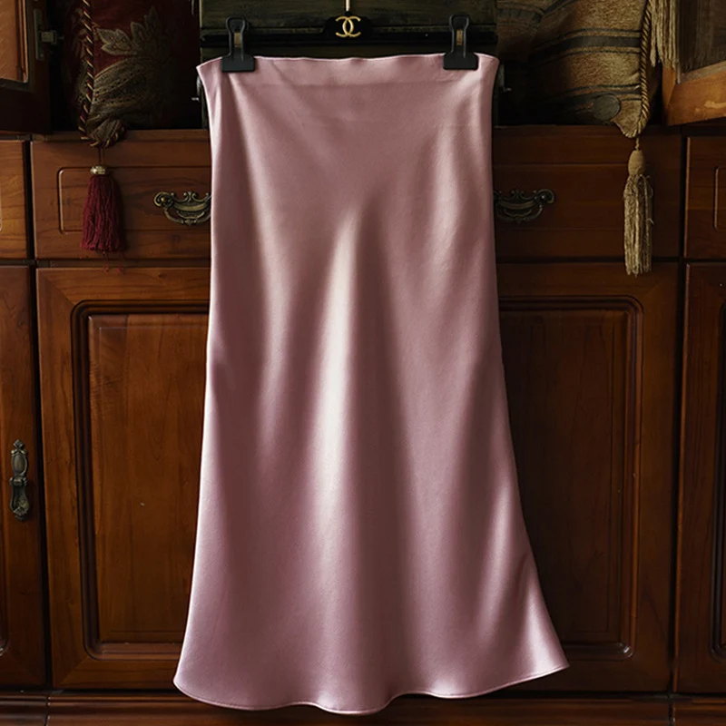 Damen Eleganter Satin-Midirock Nord Taschen