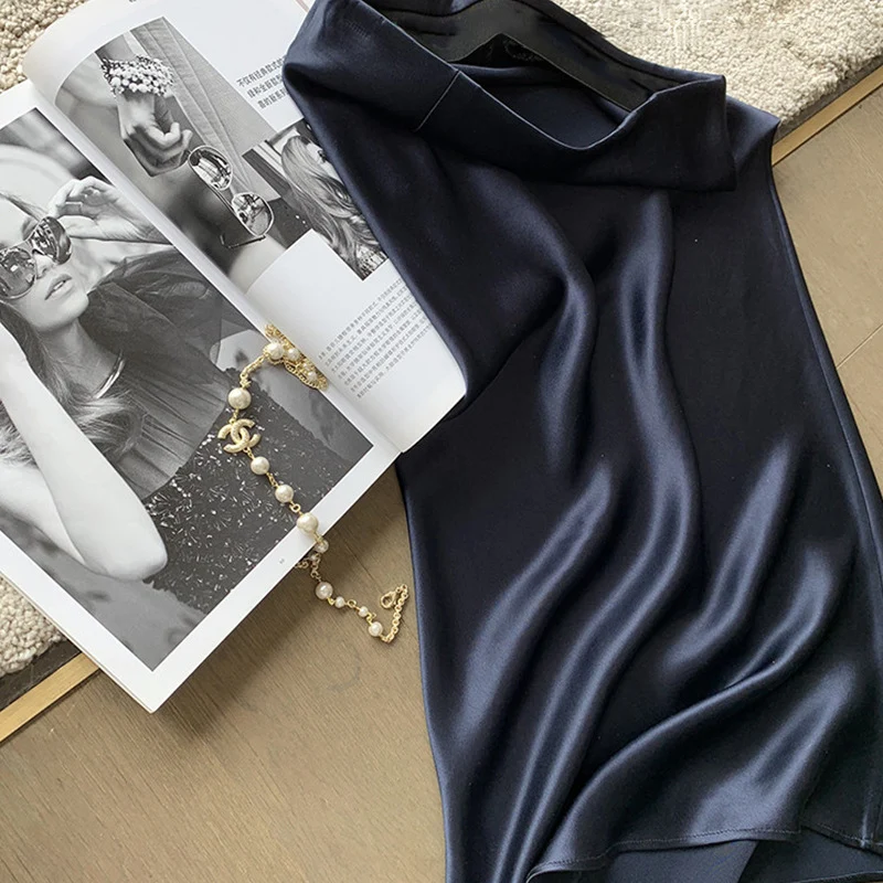 Damen Eleganter Satin Midi-Rock Nord Taschen