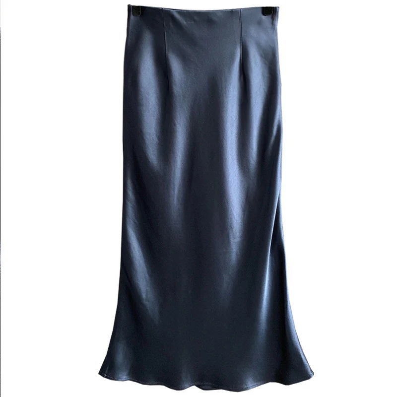 Damen Eleganter Satin Midi-Rock Nord Taschen