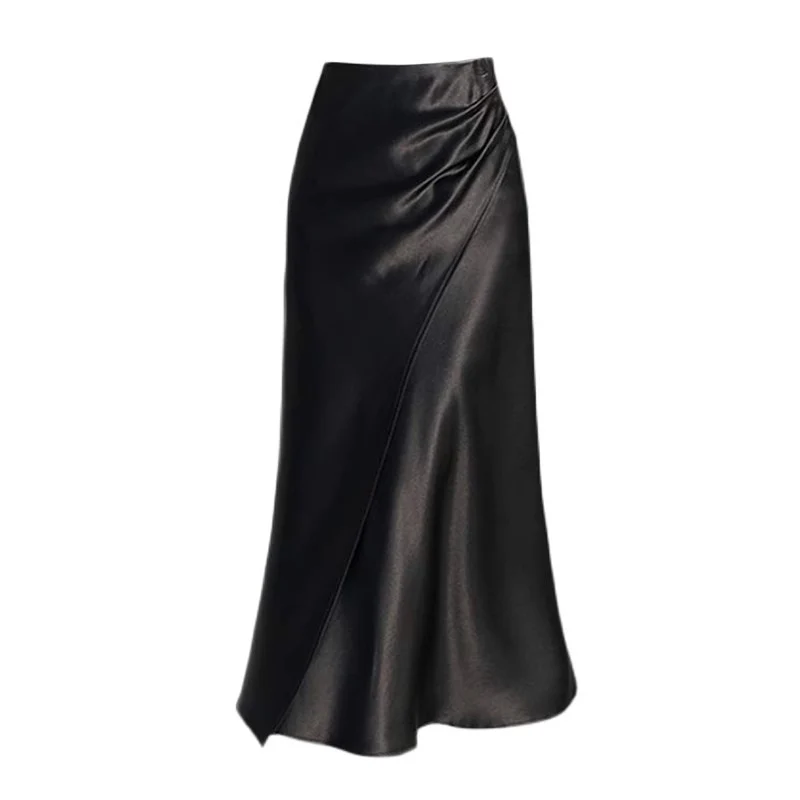 Damen Eleganter Satin-Midi-Rock Nord Taschen