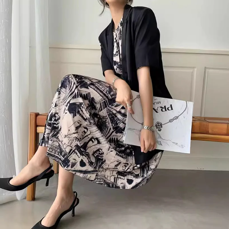 Damen Eleganter Satin-Blazer mit doppelter Knopfleiste Nord Taschen