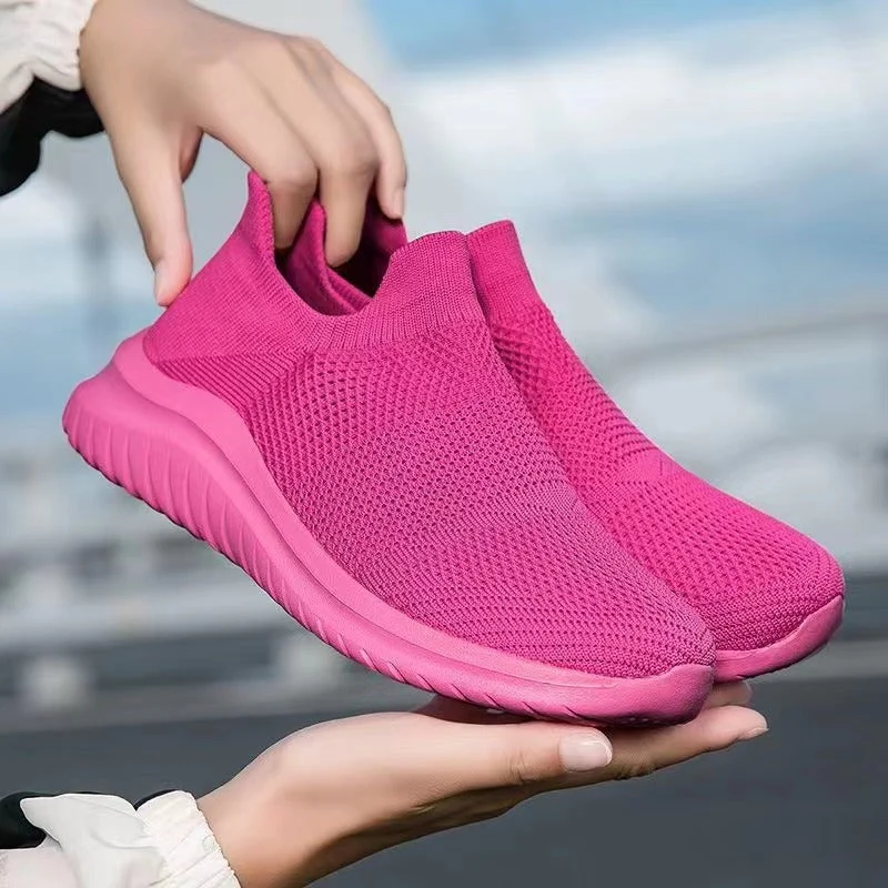 Damen Atmungsaktive Slip-On Sneakers mit stoßdämpfender Sohle