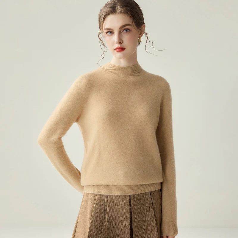 Damen Schmaler Mockneck-Feinstrickpullover mit kaschmirähnlicher Haptik Nord Taschen